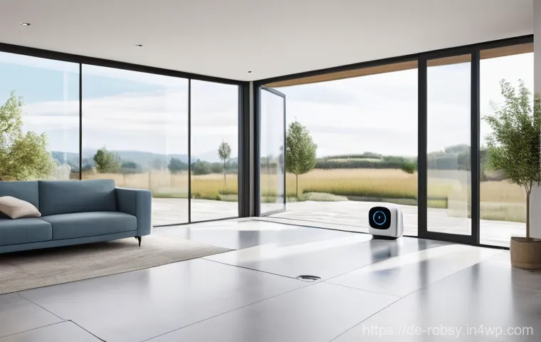 가정에서의 로봇 활용 성공 전략 - **Prompt 1: The First Encounter with a Robot Vacuum**
    "A cozy, modern living room bathed in soft...