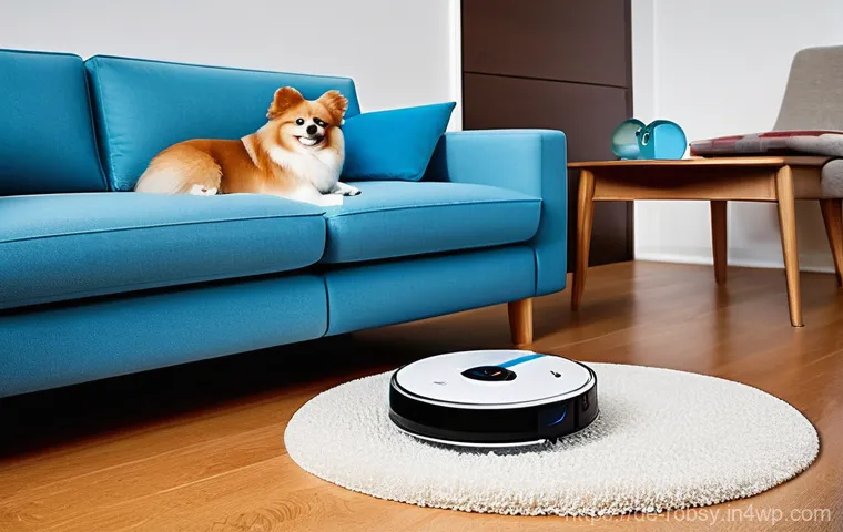 로봇 청소기 선택 가이드와 추천 제품 - **Prompt 1: Intelligent Navigation and Obstacle Avoidance**
"A sleek, futuristic robot vacuum wi...