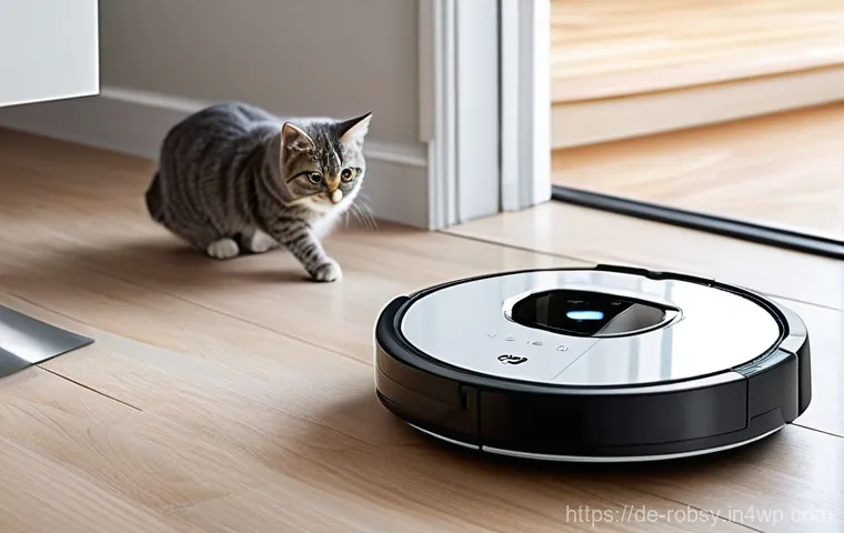 로봇 청소기 선택 가이드와 추천 제품 - **Prompt 2: Advanced Mopping and Self-Cleaning Functionality**
    "A sophisticated robot vacuum wit...